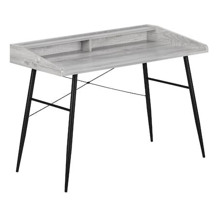 Monarch Specialties Computer Desk, Home Office, Laptop, Storage Shelves, 48"L, Work, Metal, Laminate, Grey, Black I 7541